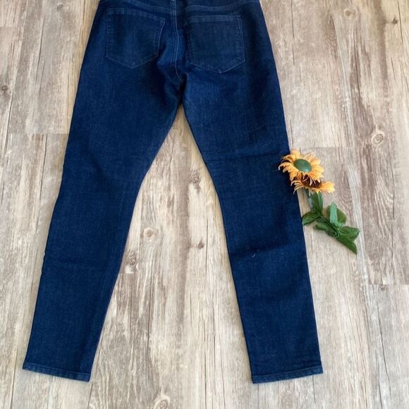 Loft Modern Skinny Button Front High-Rise Dark‎ Wash Jeans NWOT 27 Size 4 - Picture 6 of 14
